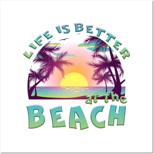 Life Is Better At The Beach Retro Summer Vacation Posters and Art